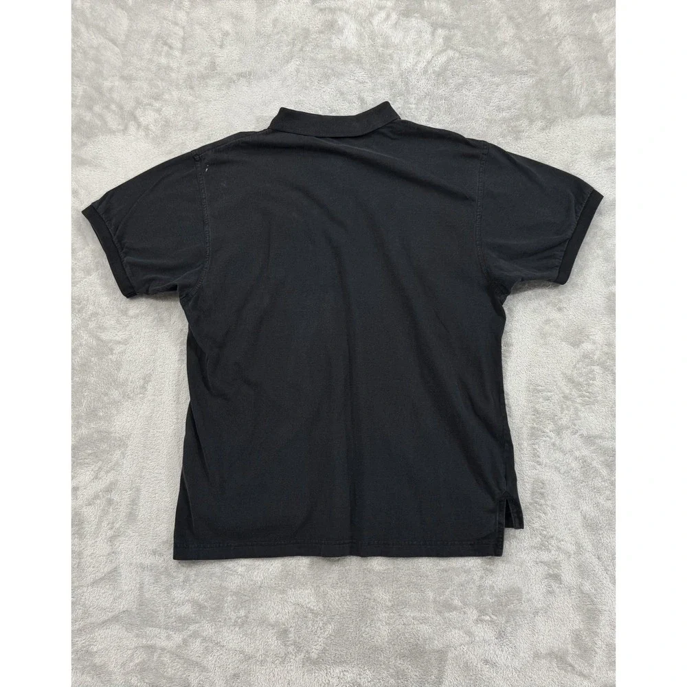 Vintage Nike‎ Polo Shirt Mens Large Black 100% Cotton Swoosh Logo Casual 90s